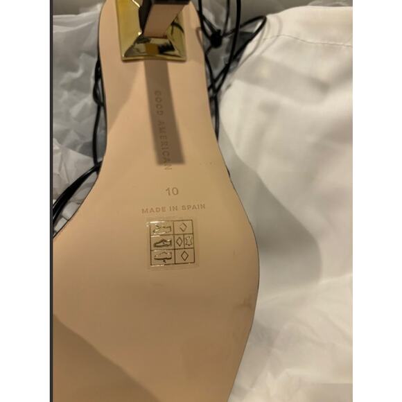 Great American Neoprene Black Strappy Black Heels Sz10 - Picture 4 of 8